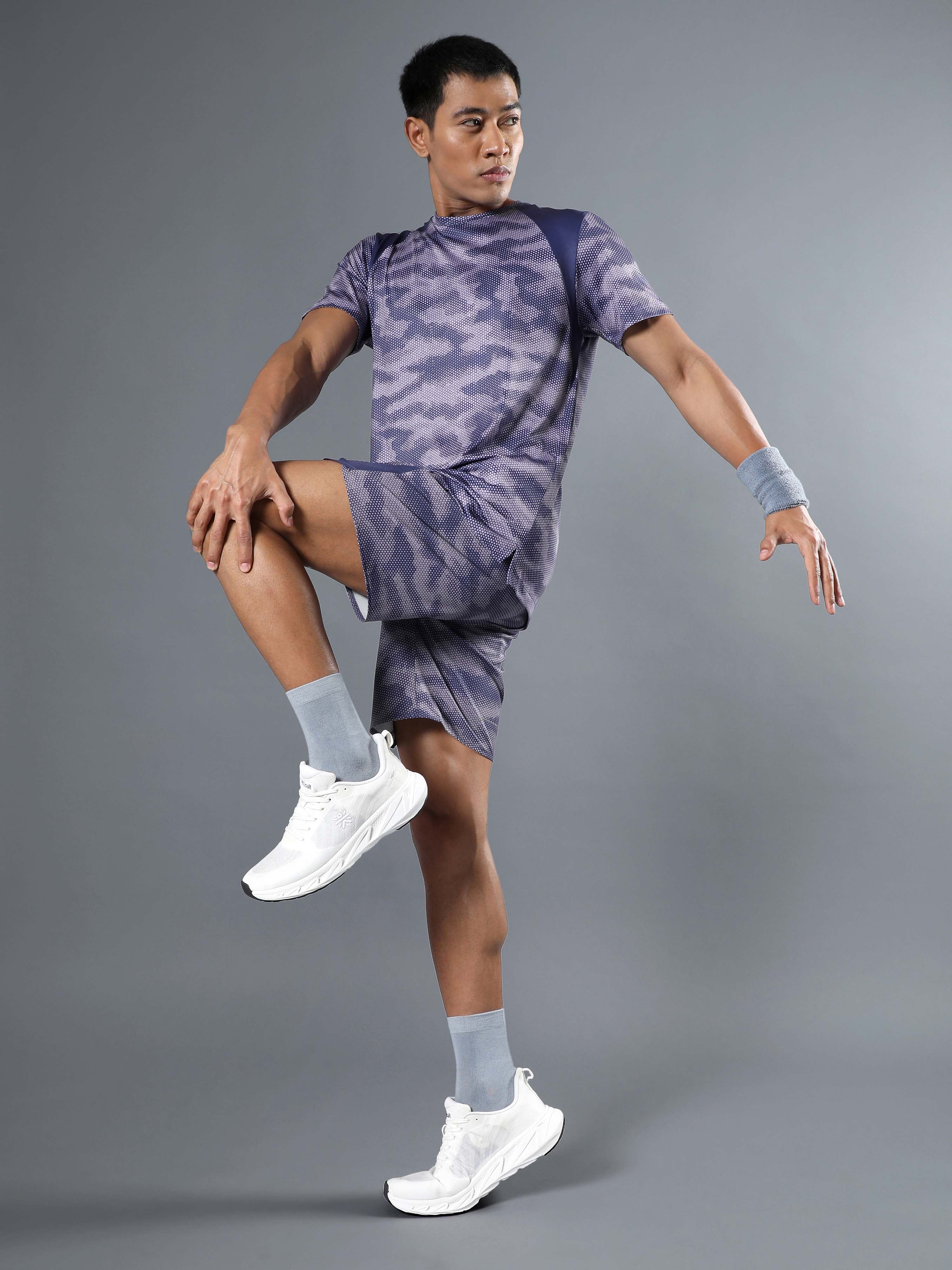 Men's Purple Landscape Camo Run Shorts