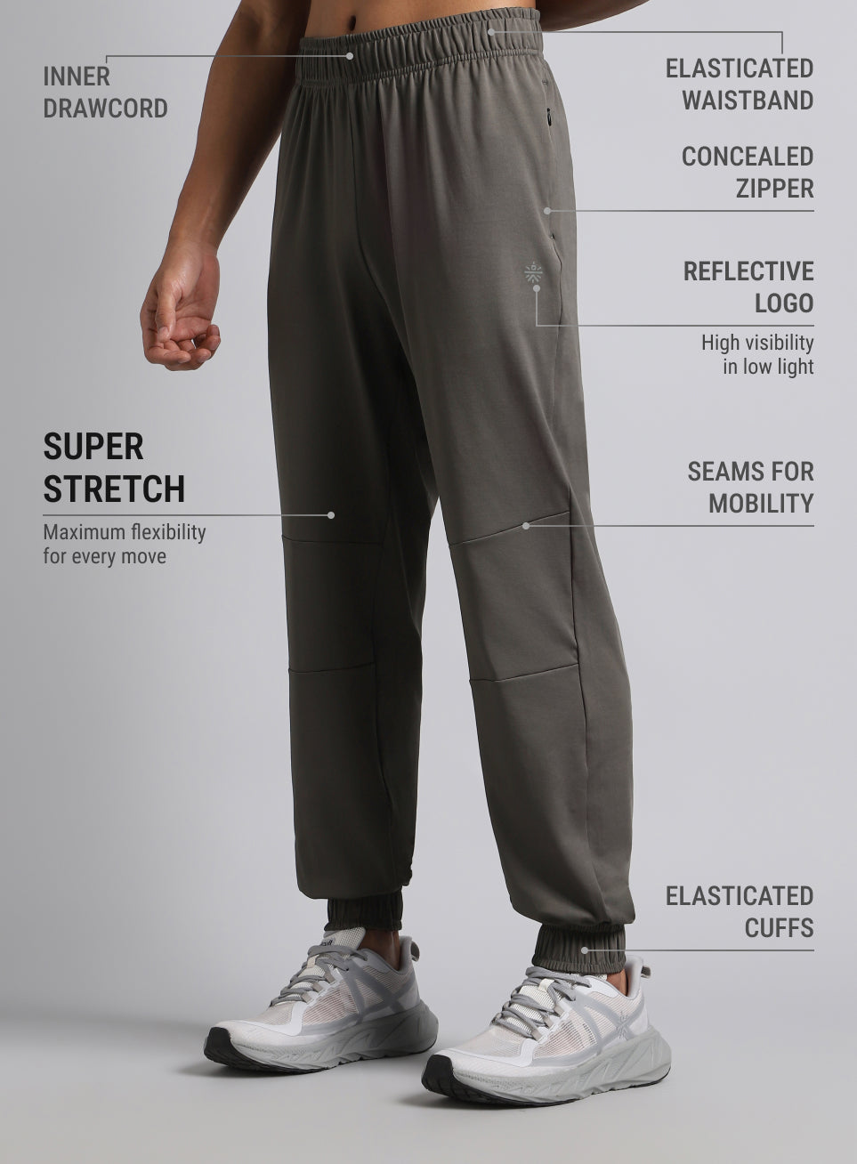 Men's Dark Grey Run Forward Joggers