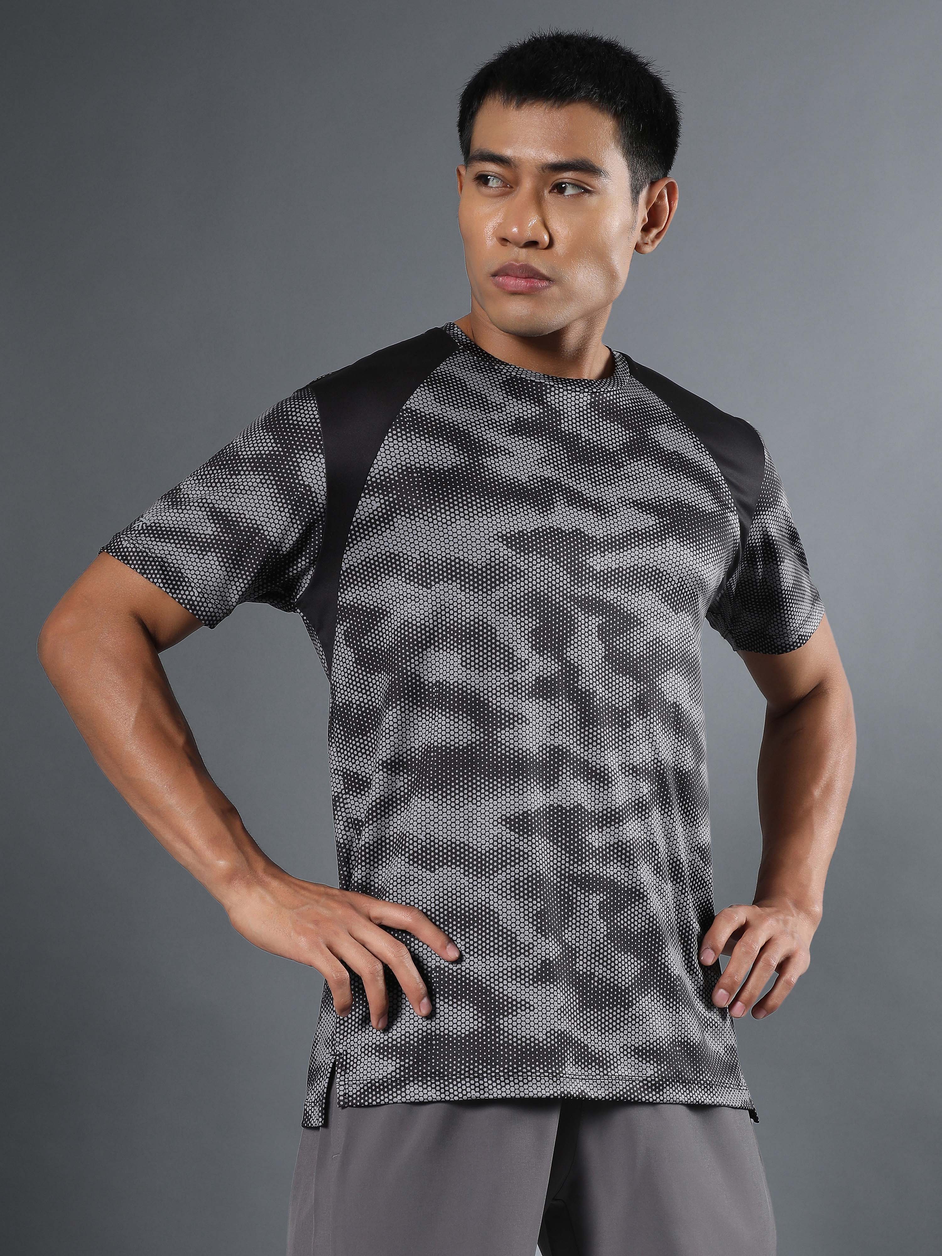 Men's Black Landscape Camo Run T-shirt