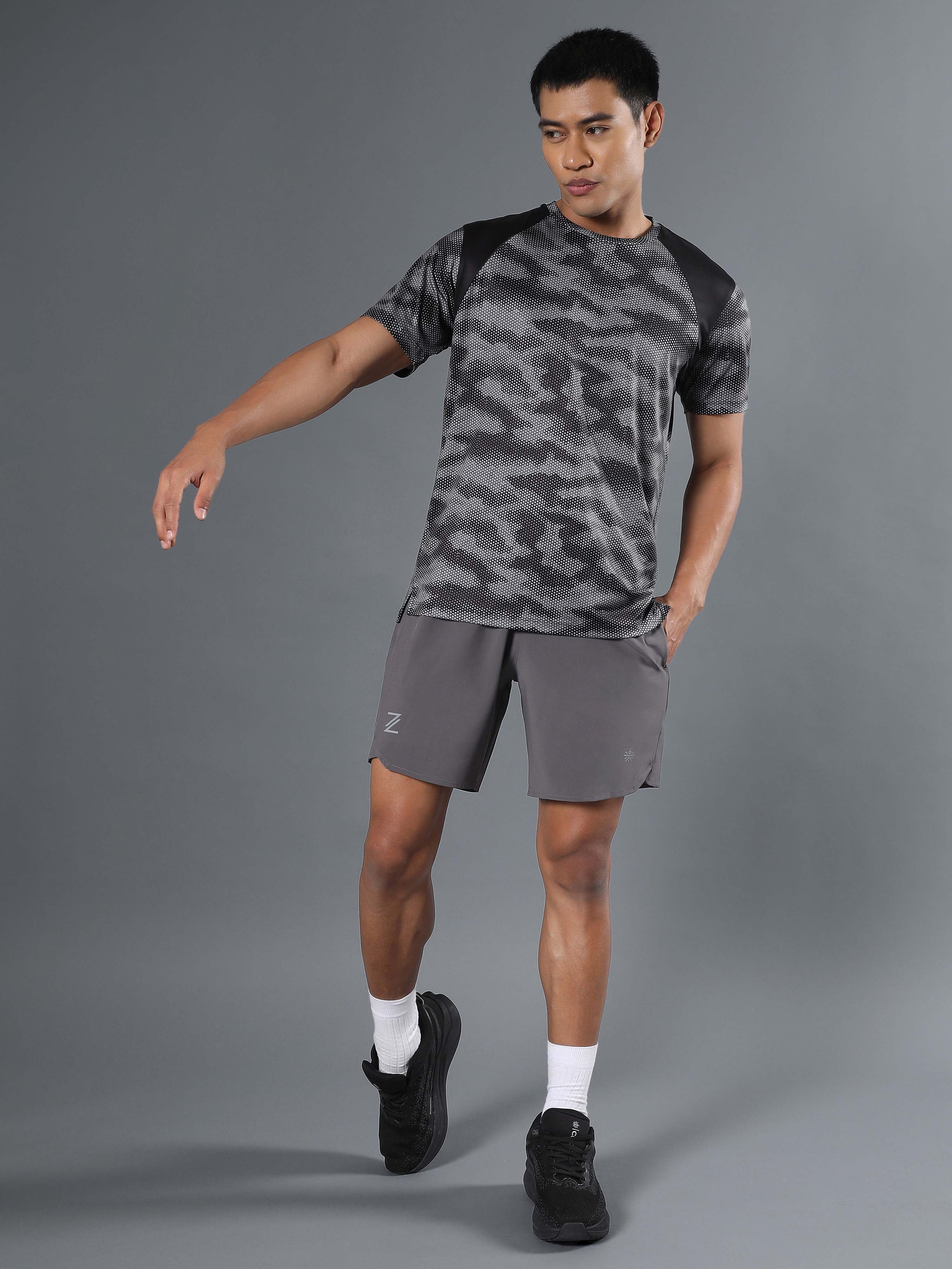 Men's Black Landscape Camo Run T-shirt