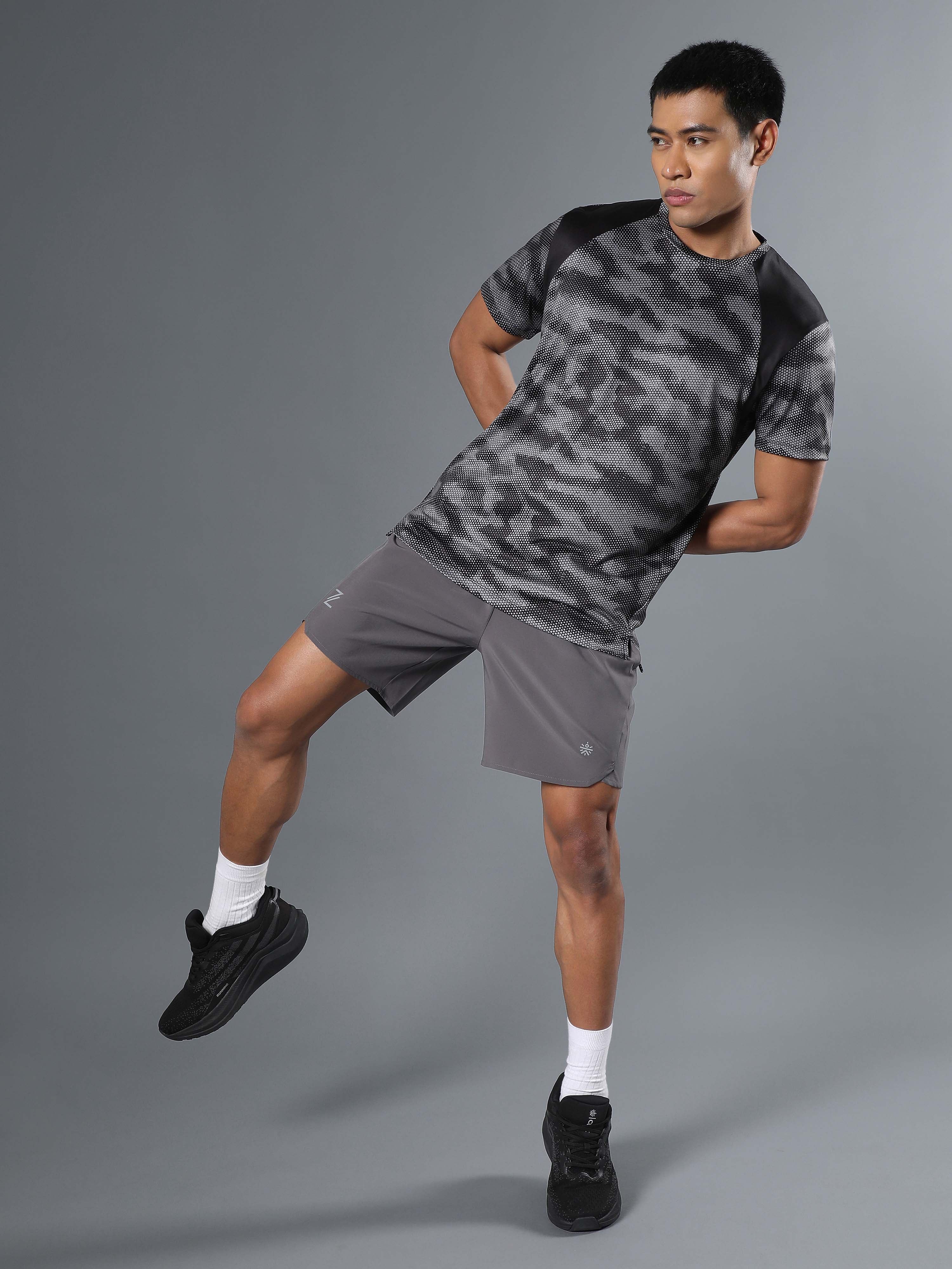 Men's Black Landscape Camo Run T-shirt