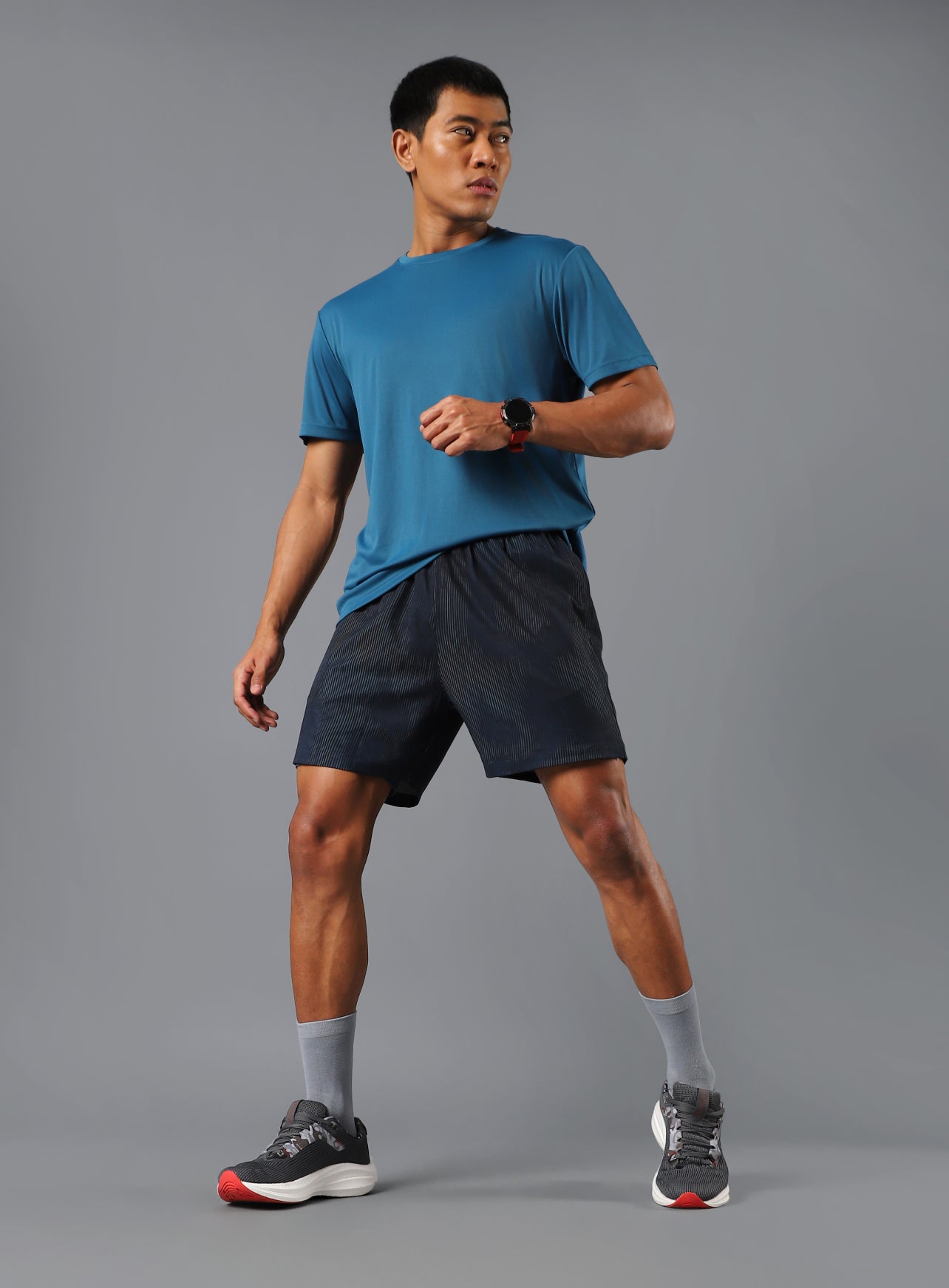 Men's Teal Urban Camo Run Built-in Shorts