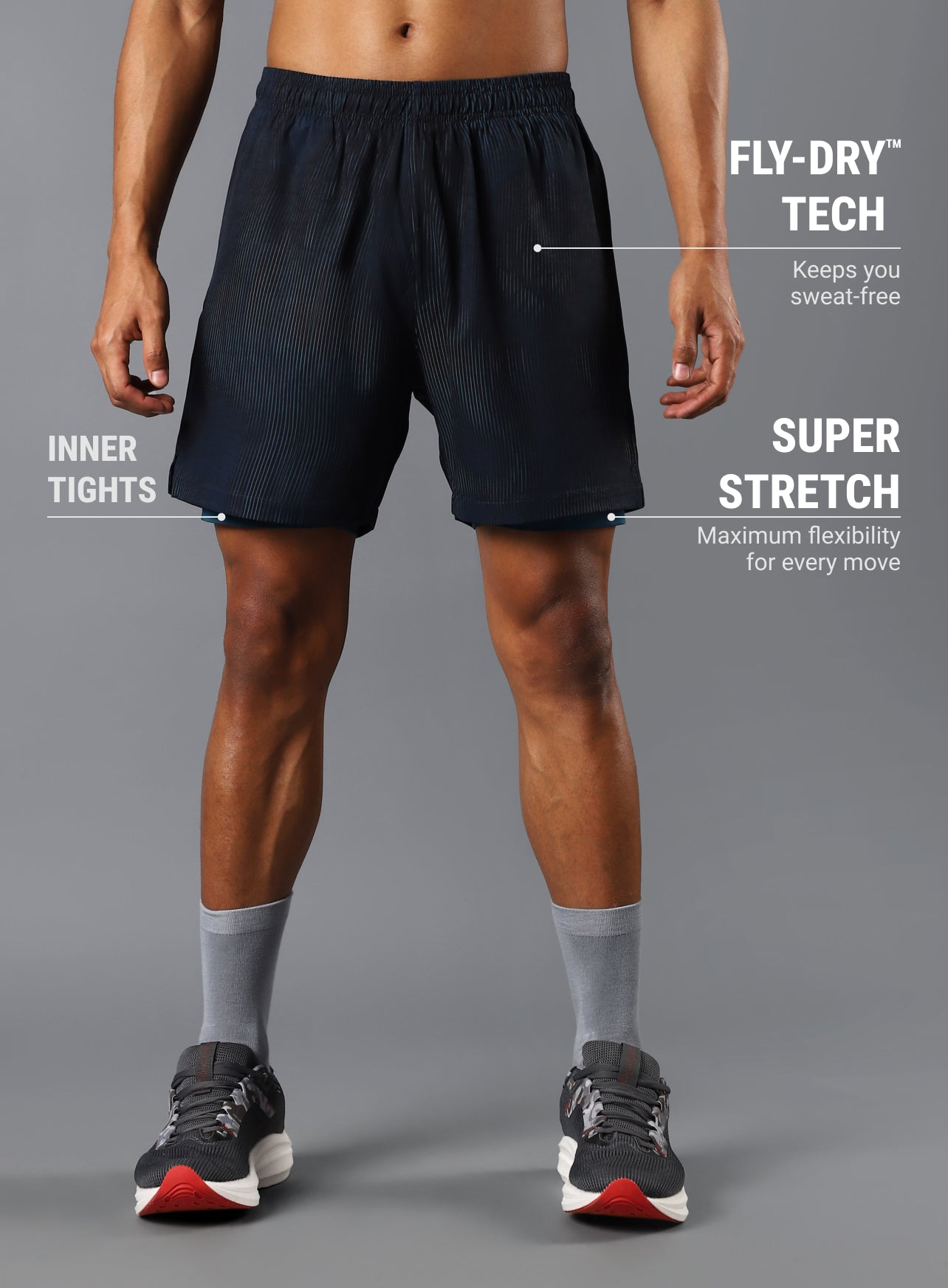 Men's Teal Urban Camo Run Built-in Shorts