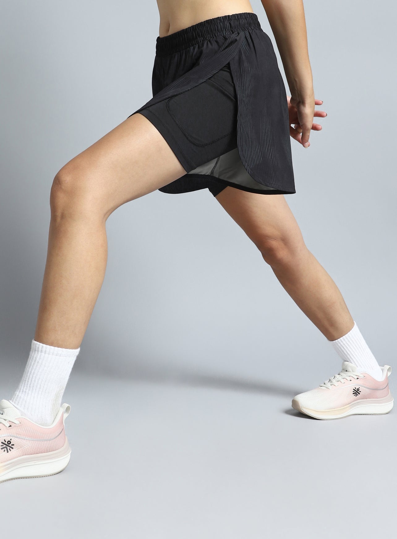 Women's Black Urban Camo Run Built-in Shorts