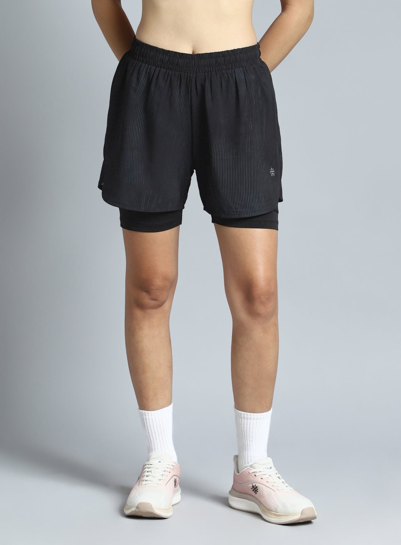 Women's Black Urban Camo Run Built-in Shorts