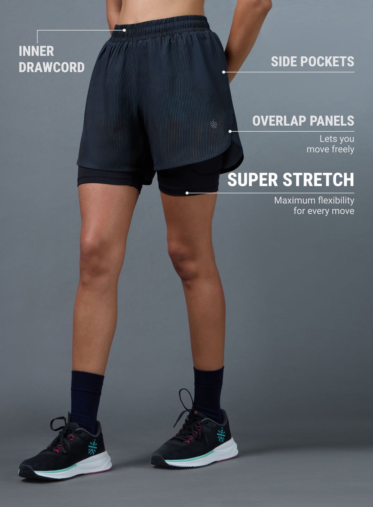 Women's Teal Urban Camo Run Built-in Shorts