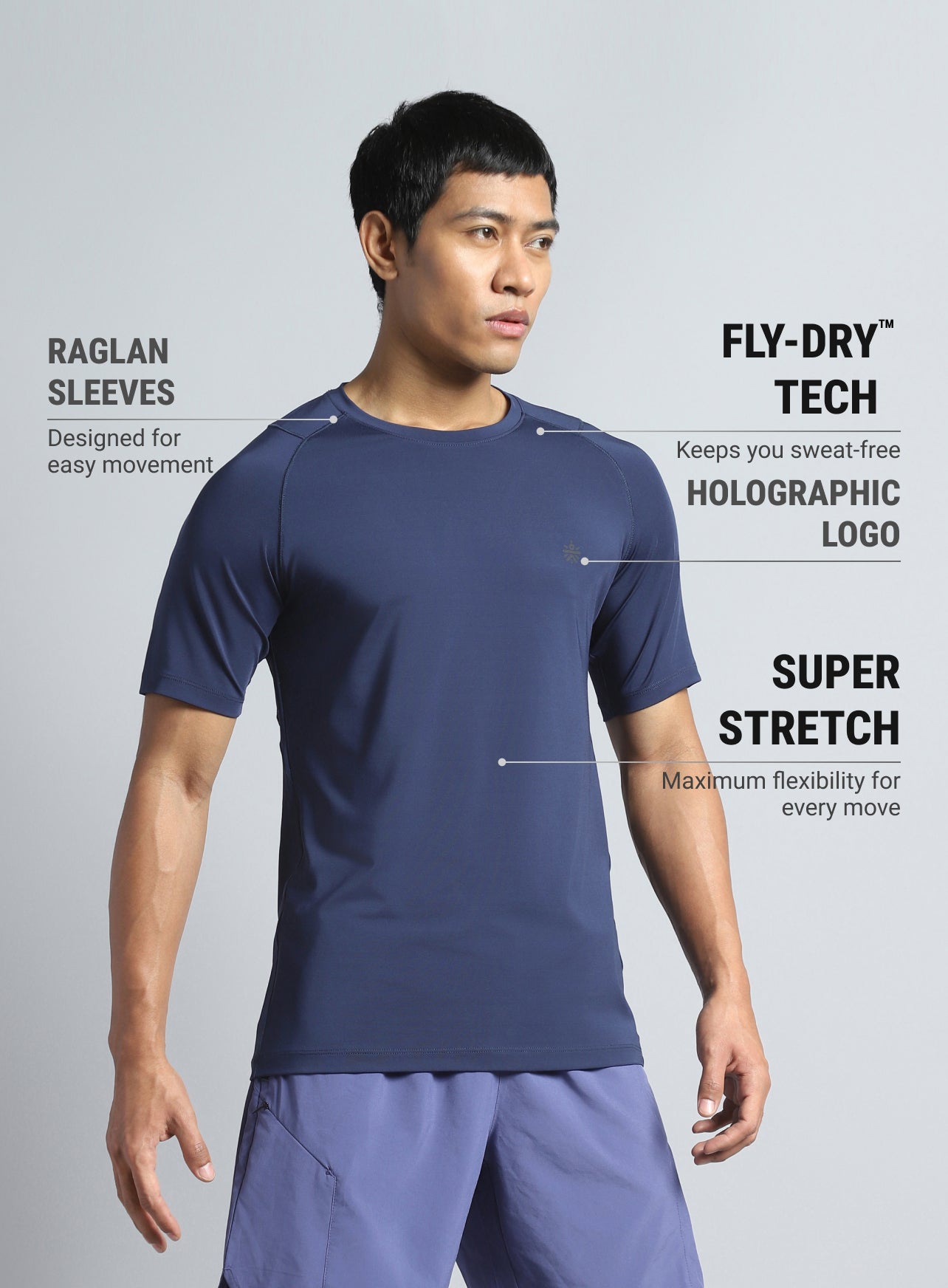 Men's Navy True Performance Sculpted T-shirt