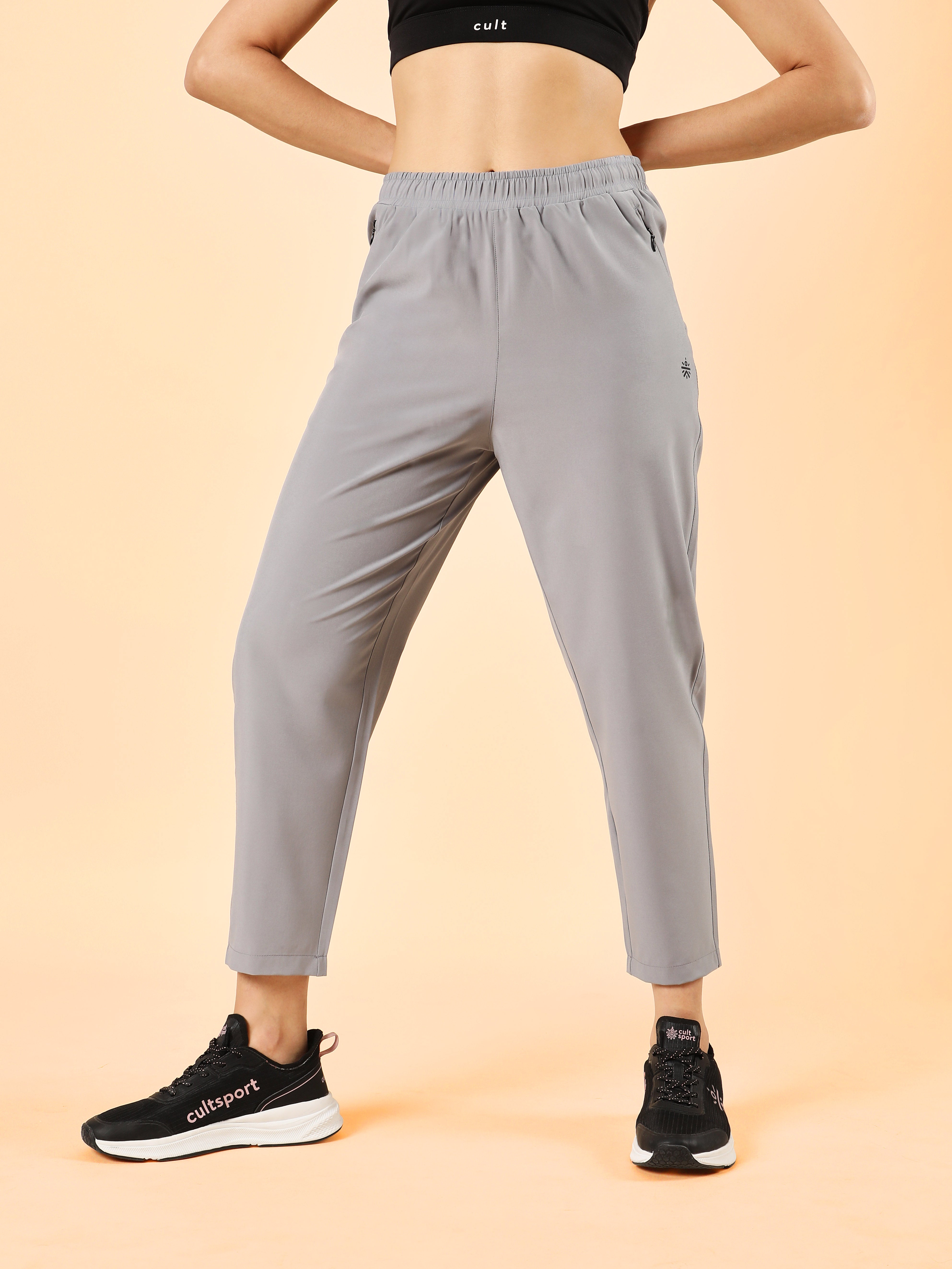 Women's Grey Training All Form Cropped Trackpants