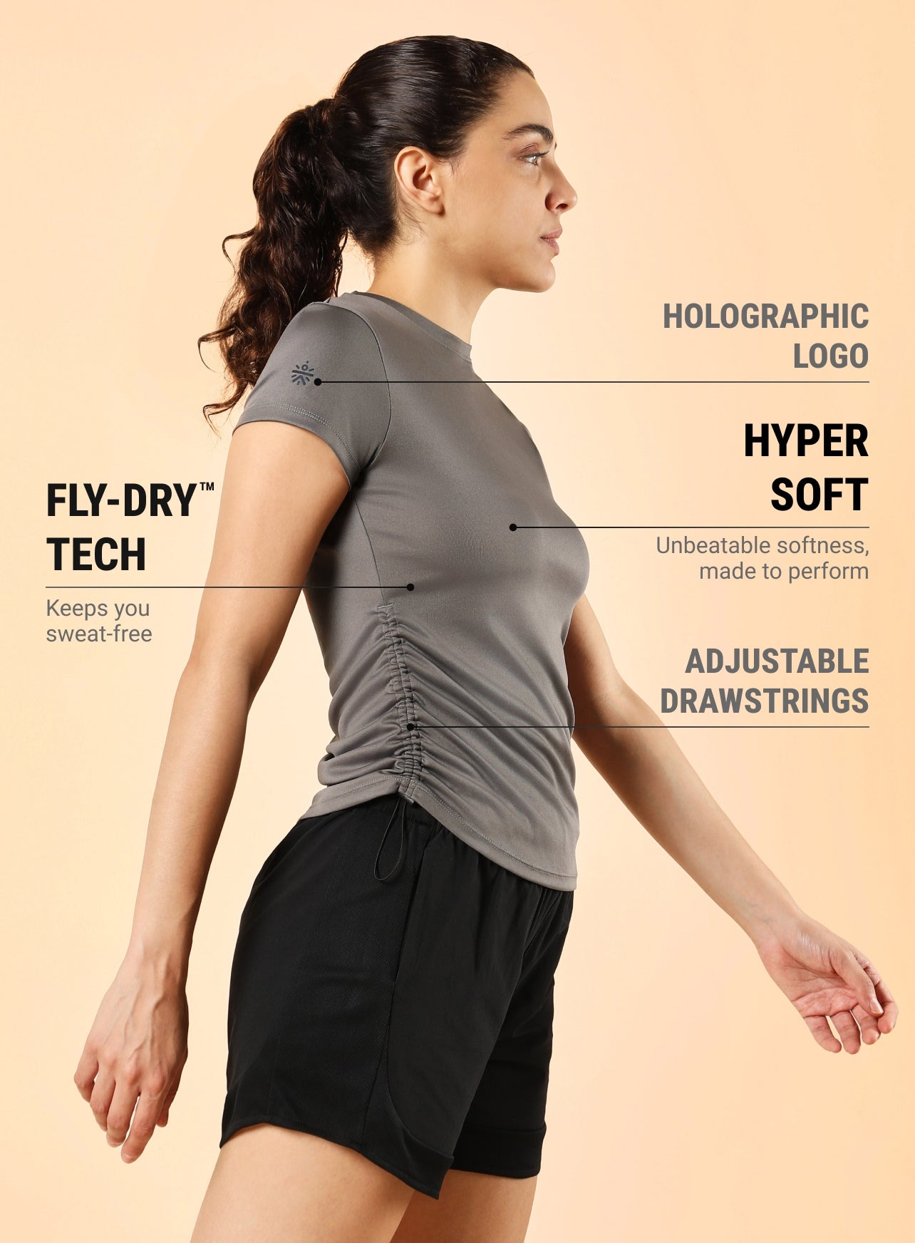 Women's Dark Grey Training Shape Shifter Top