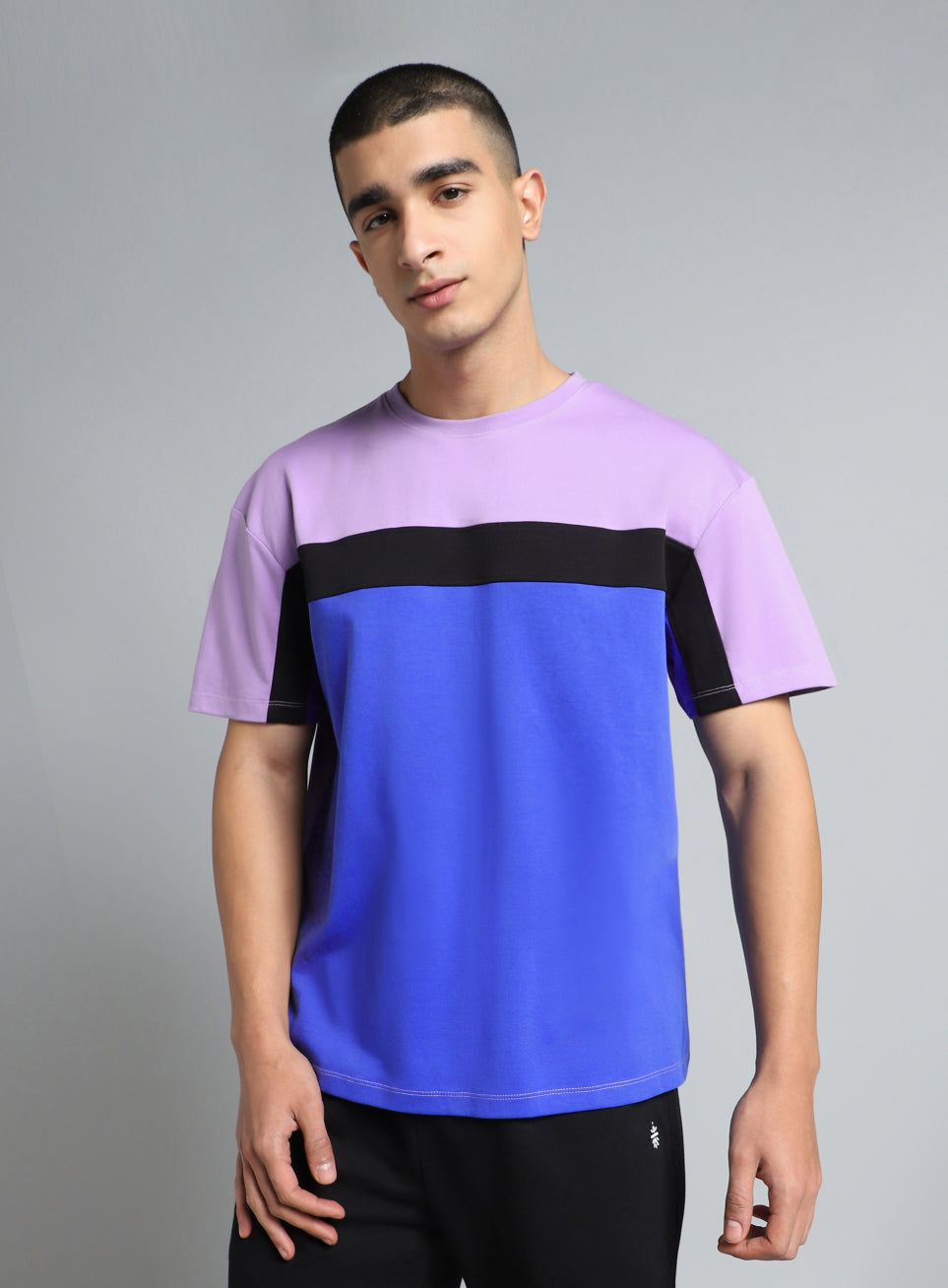 Men's Purple Dance off Colourblock T-shirt