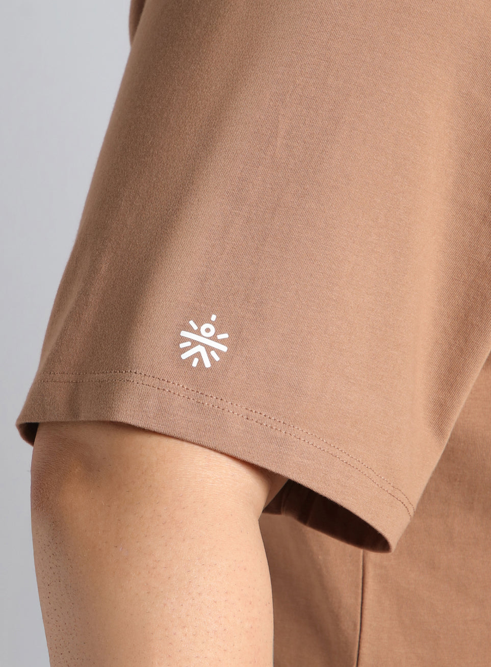 Men's Khaki Cotton Plus Size Everyday Regular Fit T-shirt