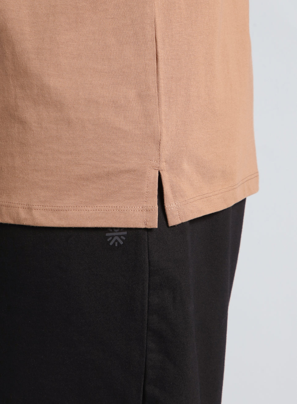 Men's Khaki Cotton Plus Size Everyday Regular Fit T-shirt