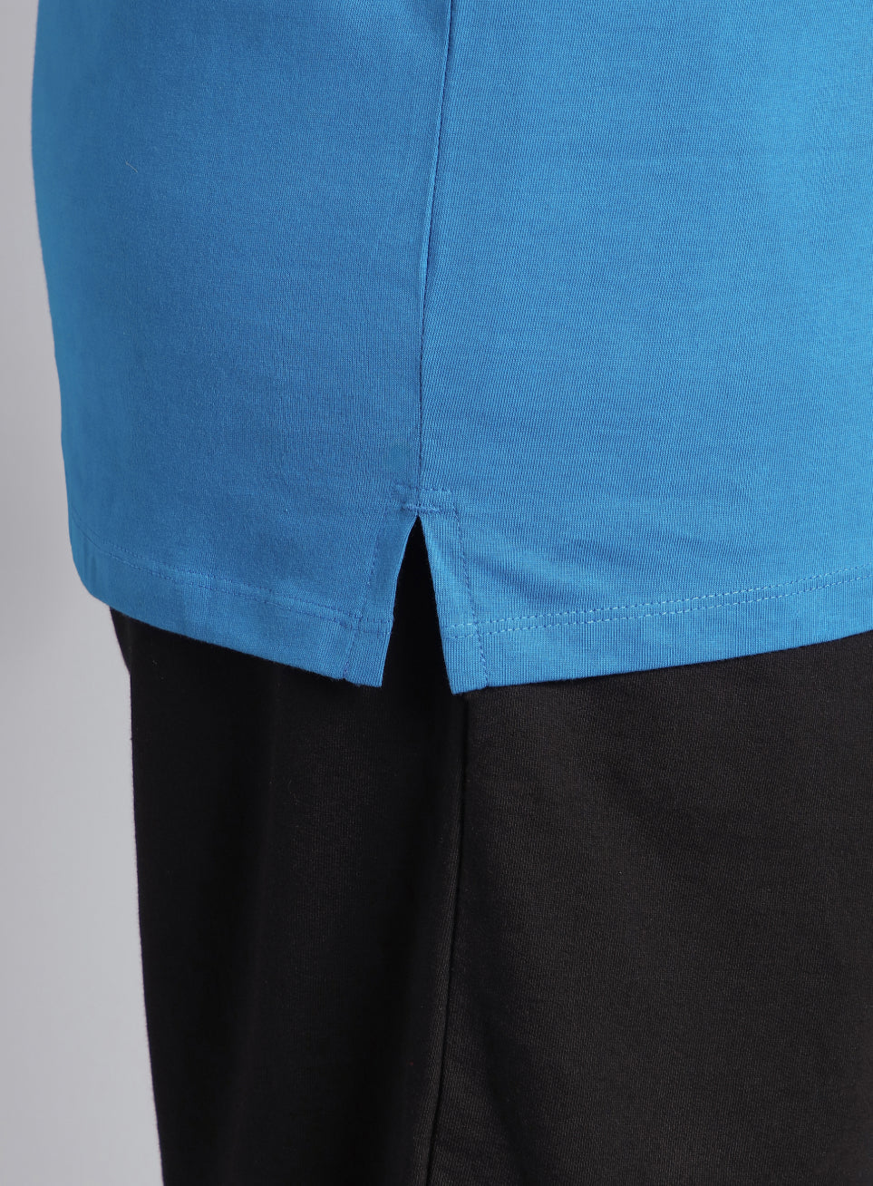 Men's Blue Cotton Plus Size Everyday Regular Fit T-shirt