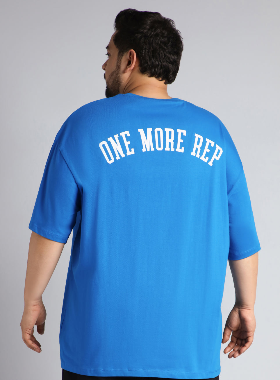 Men's Blue One More Rep Graphic Plus Size Oversized fit T-shirt