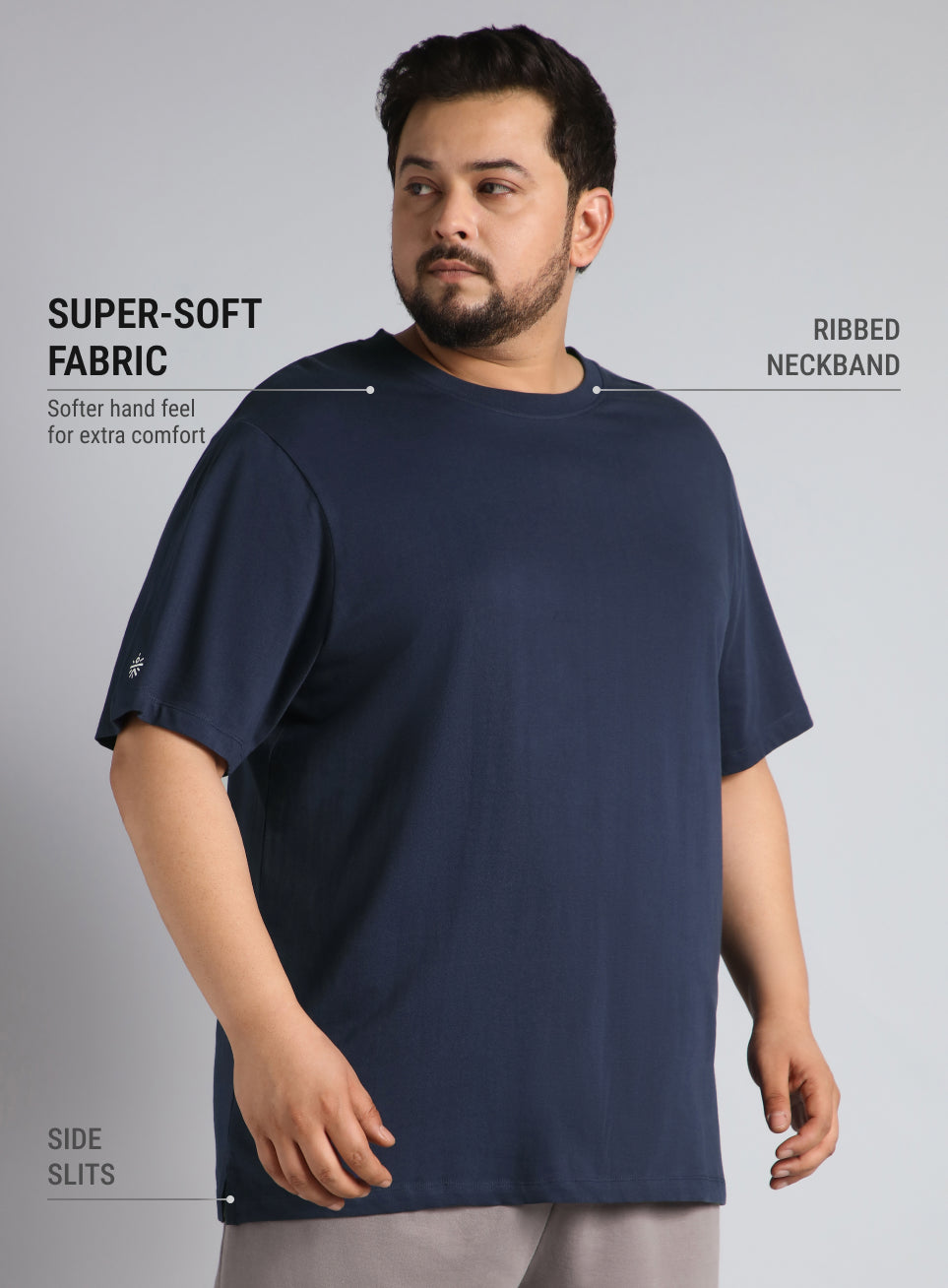 Men's Cult Essential Cotton Plus Size Pack of 2 Regular fit T-shirt