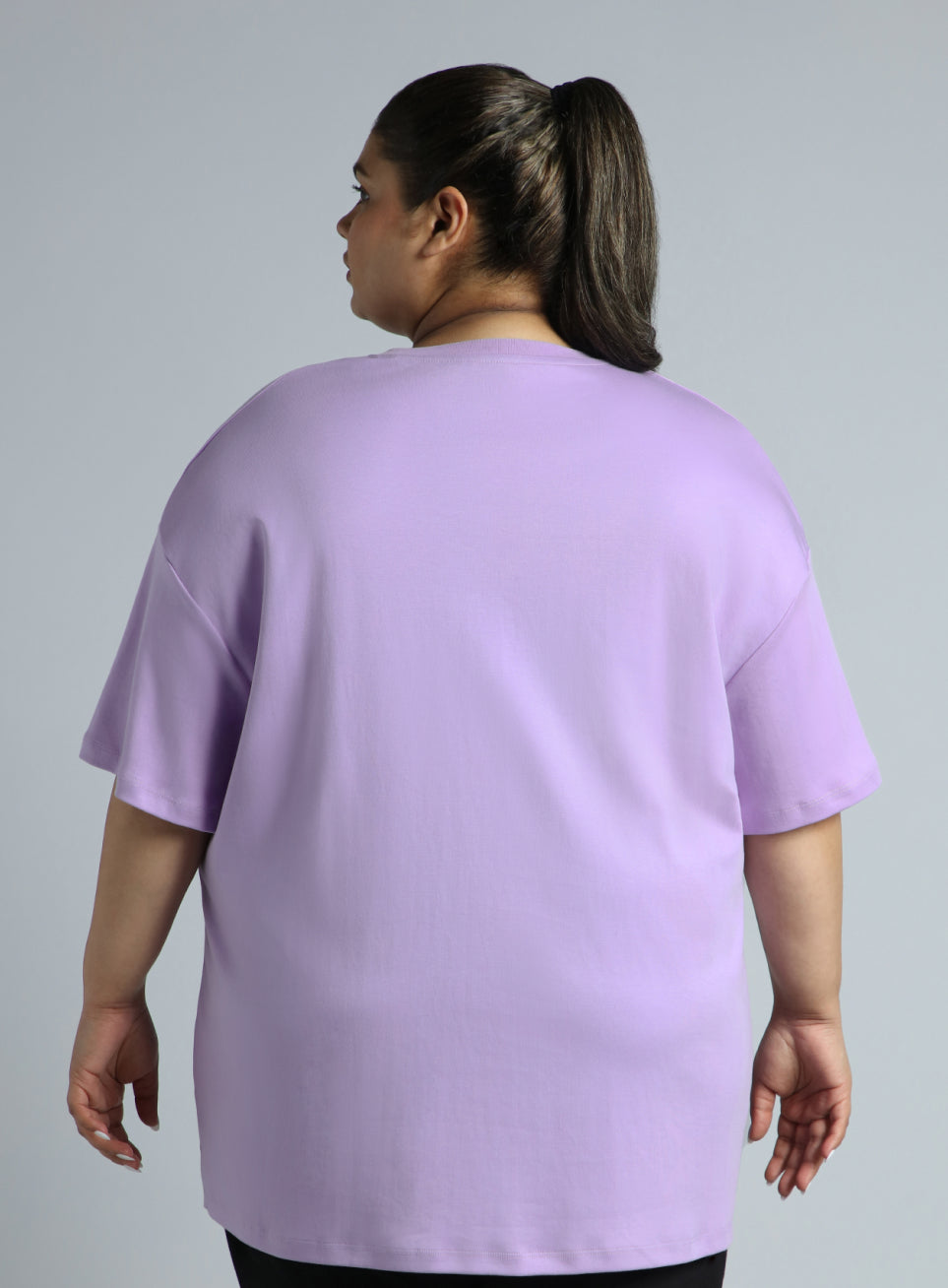 Women's Pink Cotton Plus Size Everyday Oversized Fit T-shirt