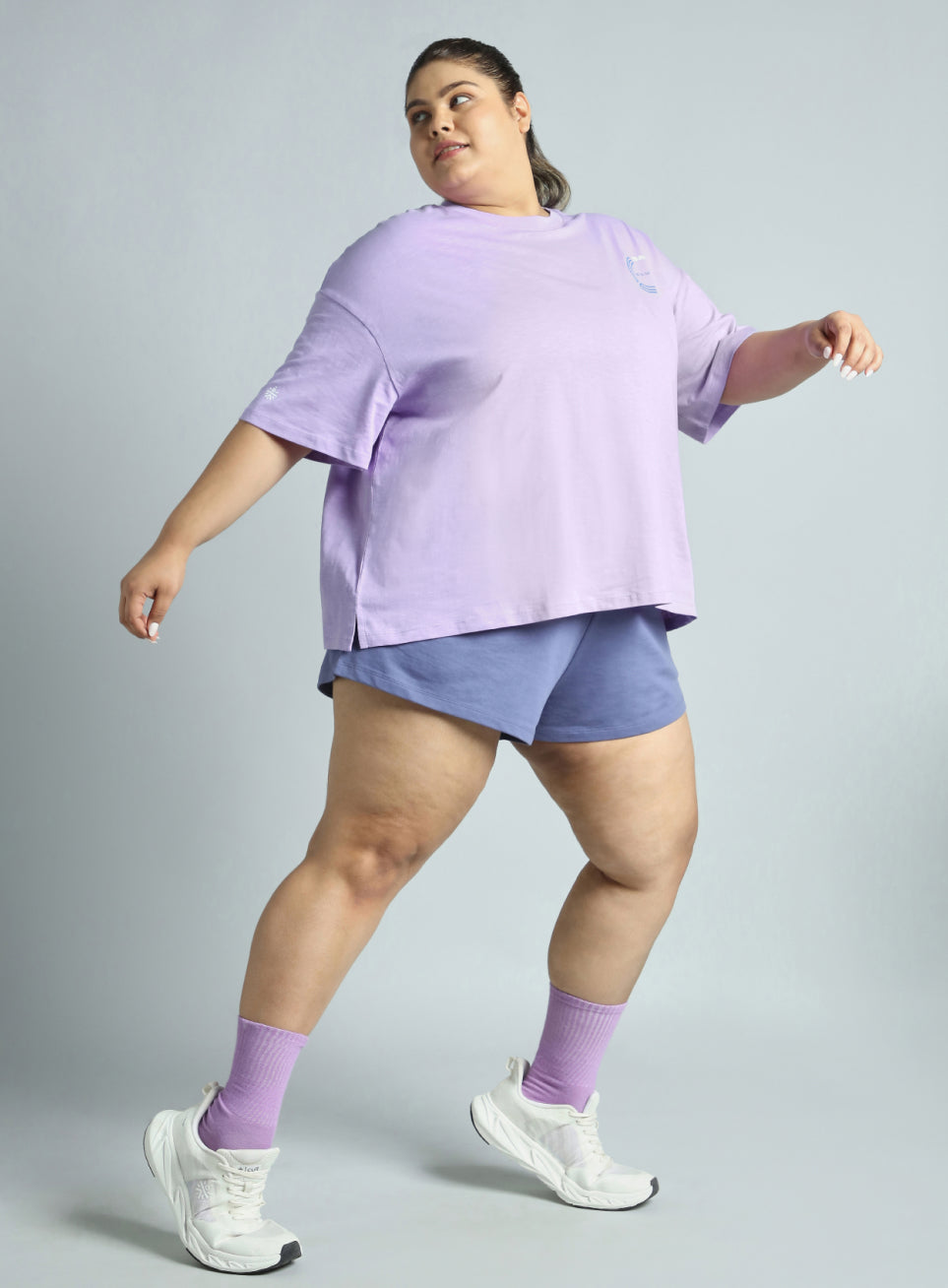 Women's Pink Sports Club Plus Size Oversized Fit T-shirt