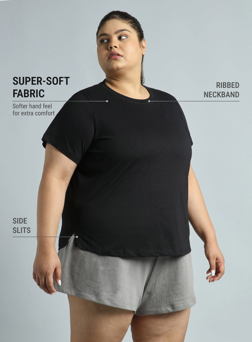 Women's Cult Essential Cotton Plus Size Pack of 2 Regular Fit T-shirts