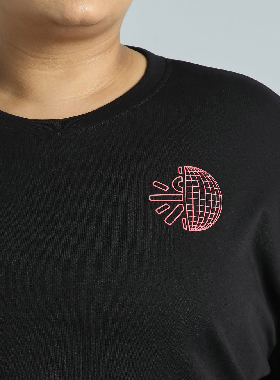 Women's Black Cult Graphic Cotton Plus Size Oversized Fit T-shirt