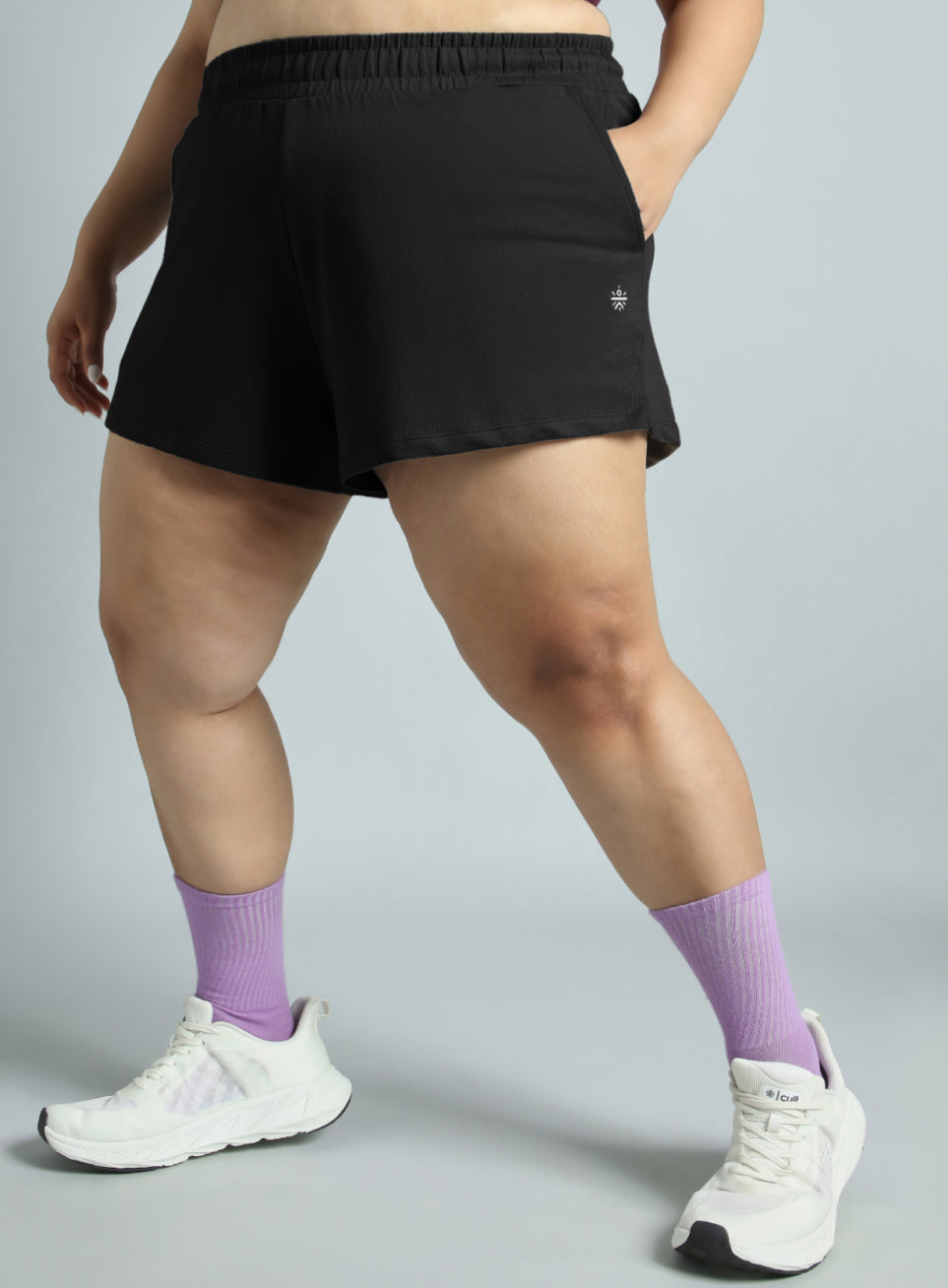 Women's Black Plus Size Everyday Essential Cotton Shorts