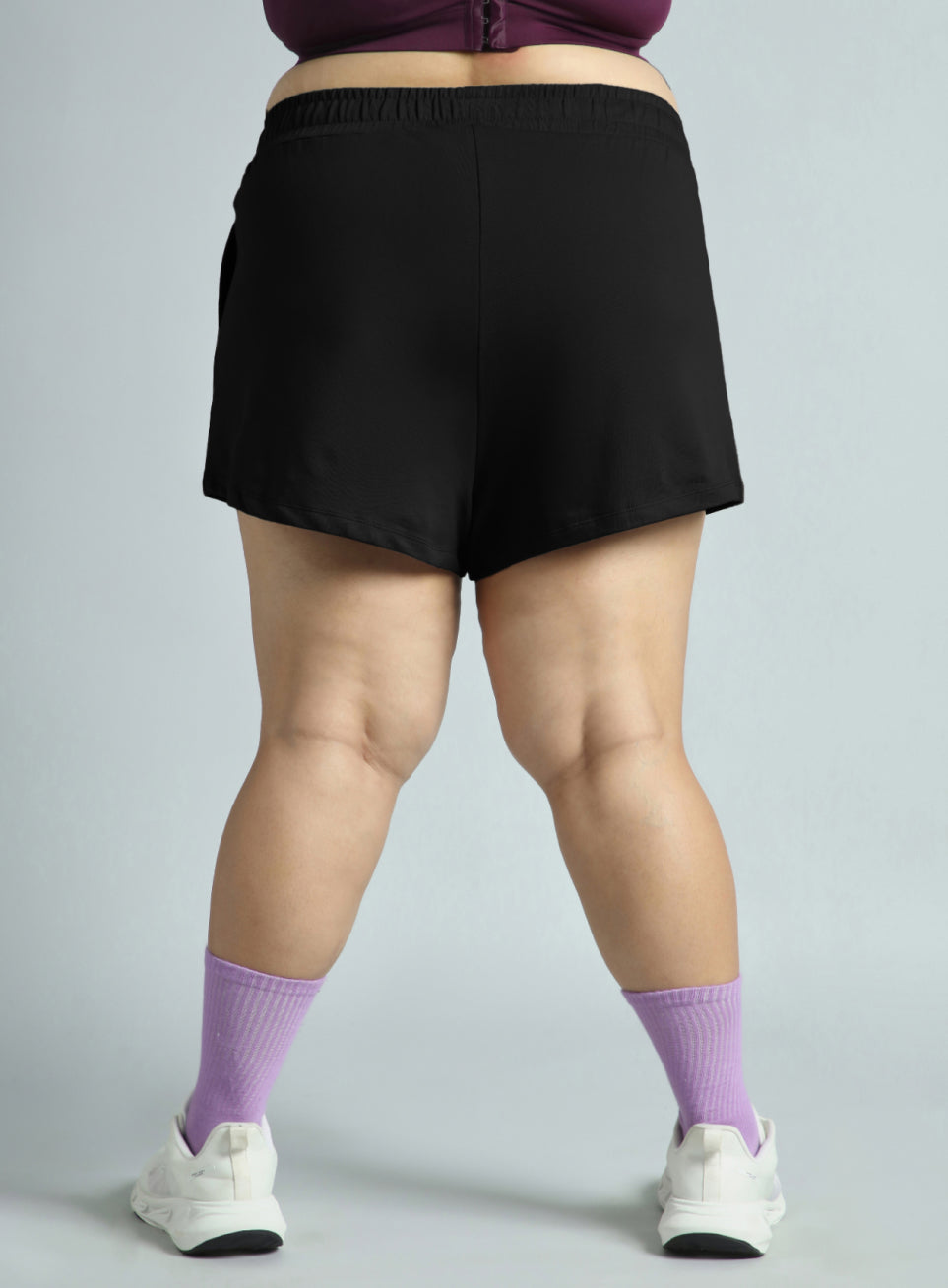 Women's Black Plus Size Everyday Essential Cotton Shorts