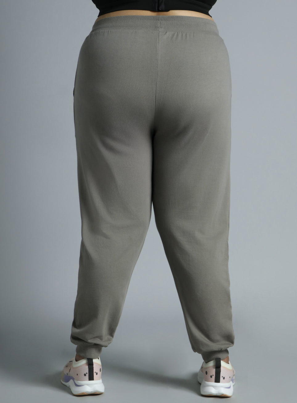 Women's Sky Dark Grey Cotton Plus Size Everyday Joggers