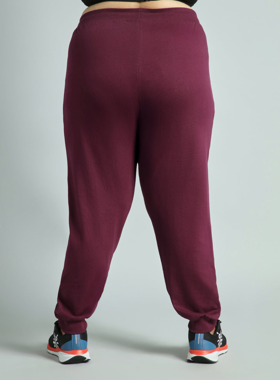 Women's Sky Maroon Cotton Plus Size Everyday Joggers