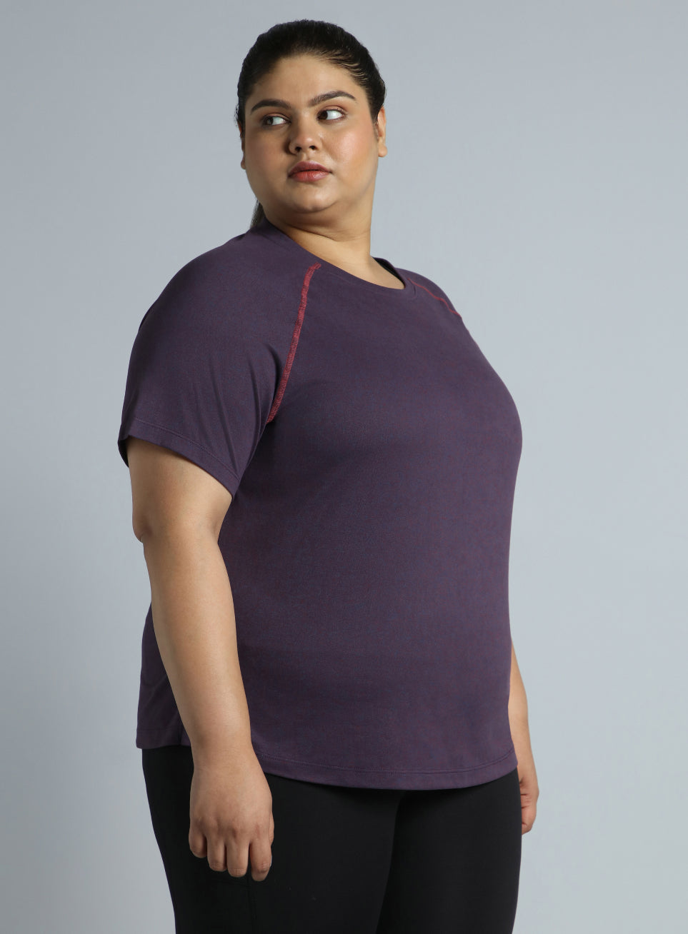 Women's Purple Flex Plus Size COMFORtech Regular Fit T-shirt