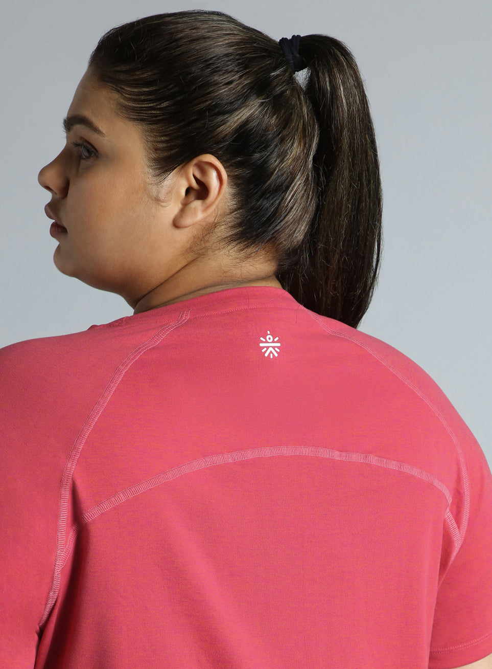 Women's Pink Flex Plus Size COMFORtech Regular Fit T-shirt