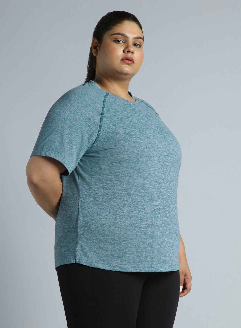 Women's Blue Flex Plus Size COMFORtech Regular Fit T-shirt