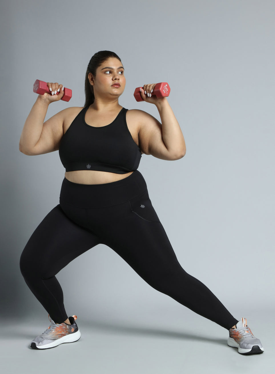 Women's Black Training Essential Plus Size Tights