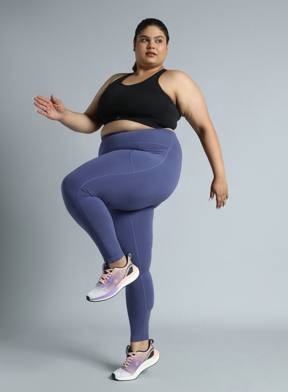 Women's Purple Training Essential Plus Size Tights