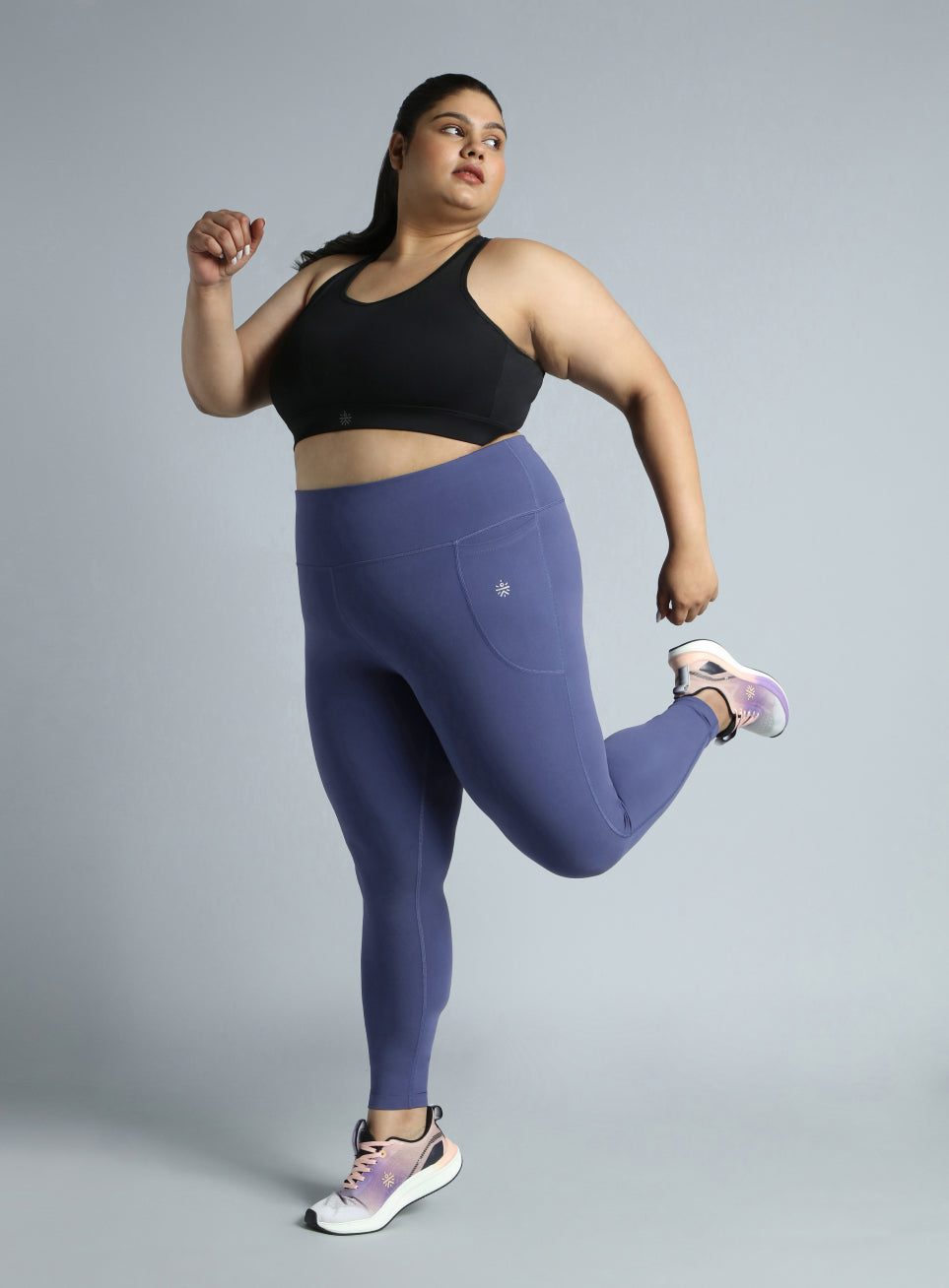 Women's Purple Training Essential Plus Size Tights