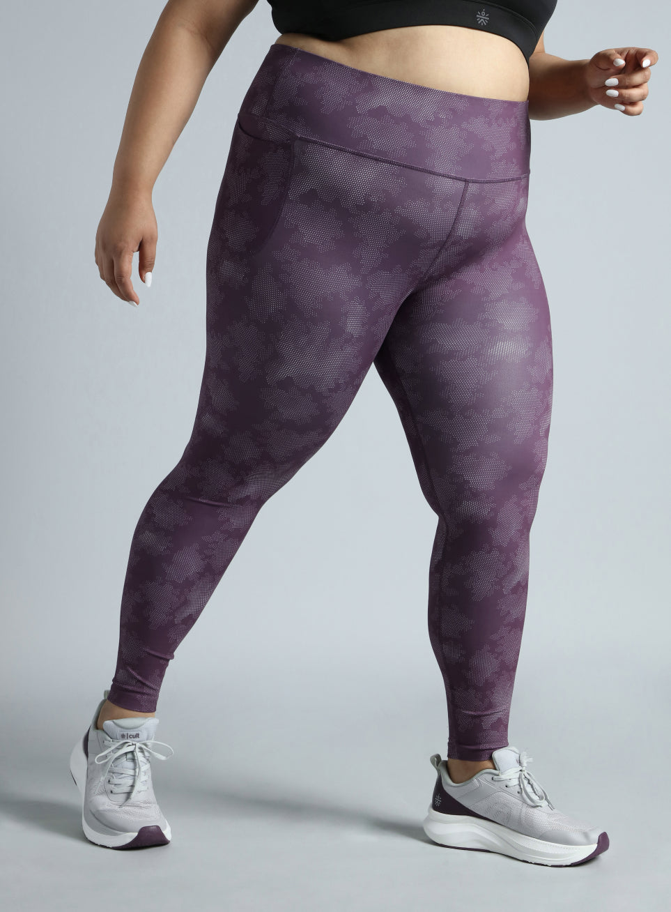 Women's Wine Training Essential Plus Size Printed Tights