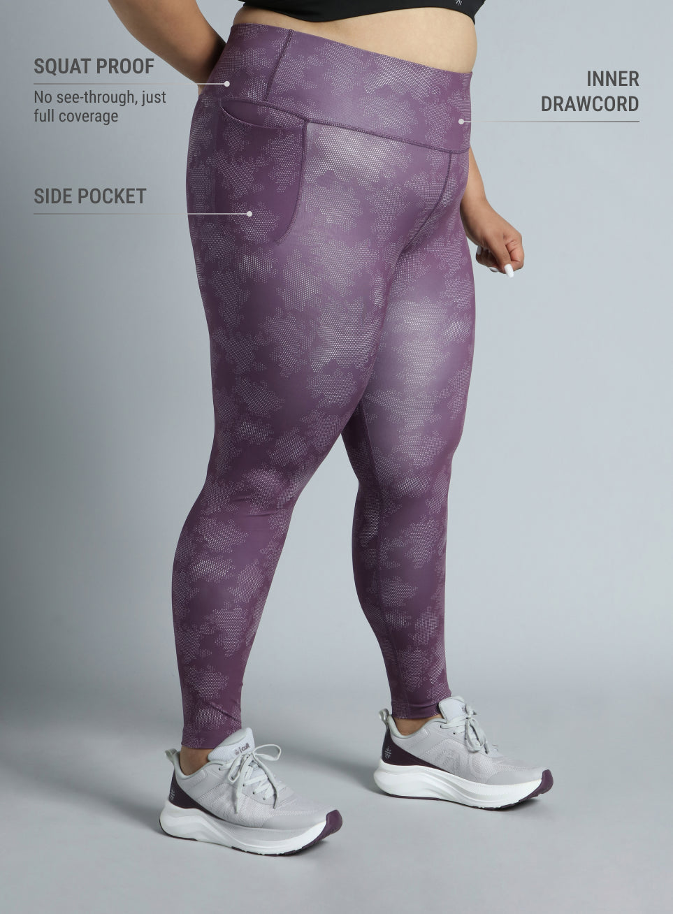 Women's Wine Training Essential Plus Size Printed Tights