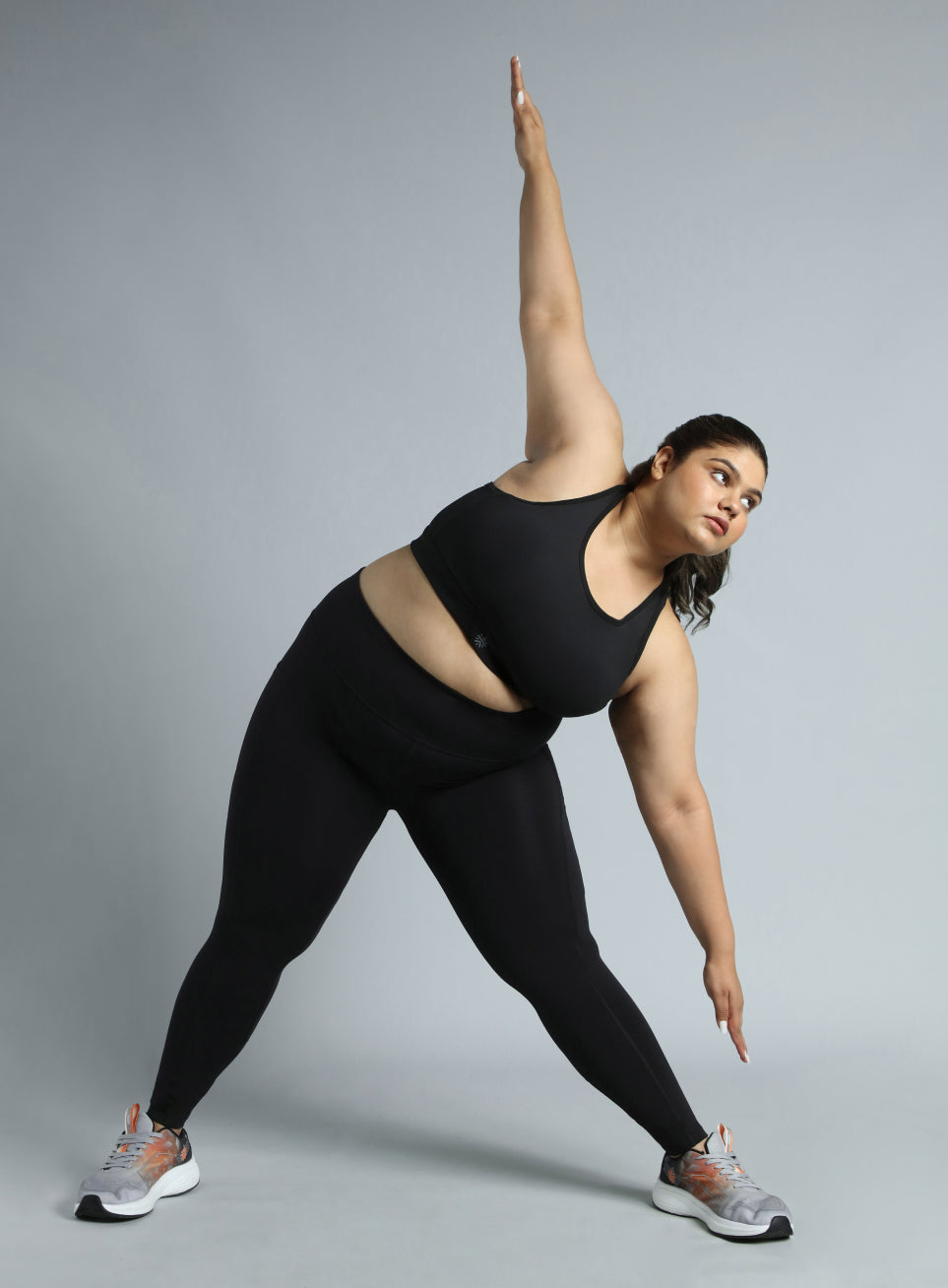 Women's Black Running Essential Plus Size Tights