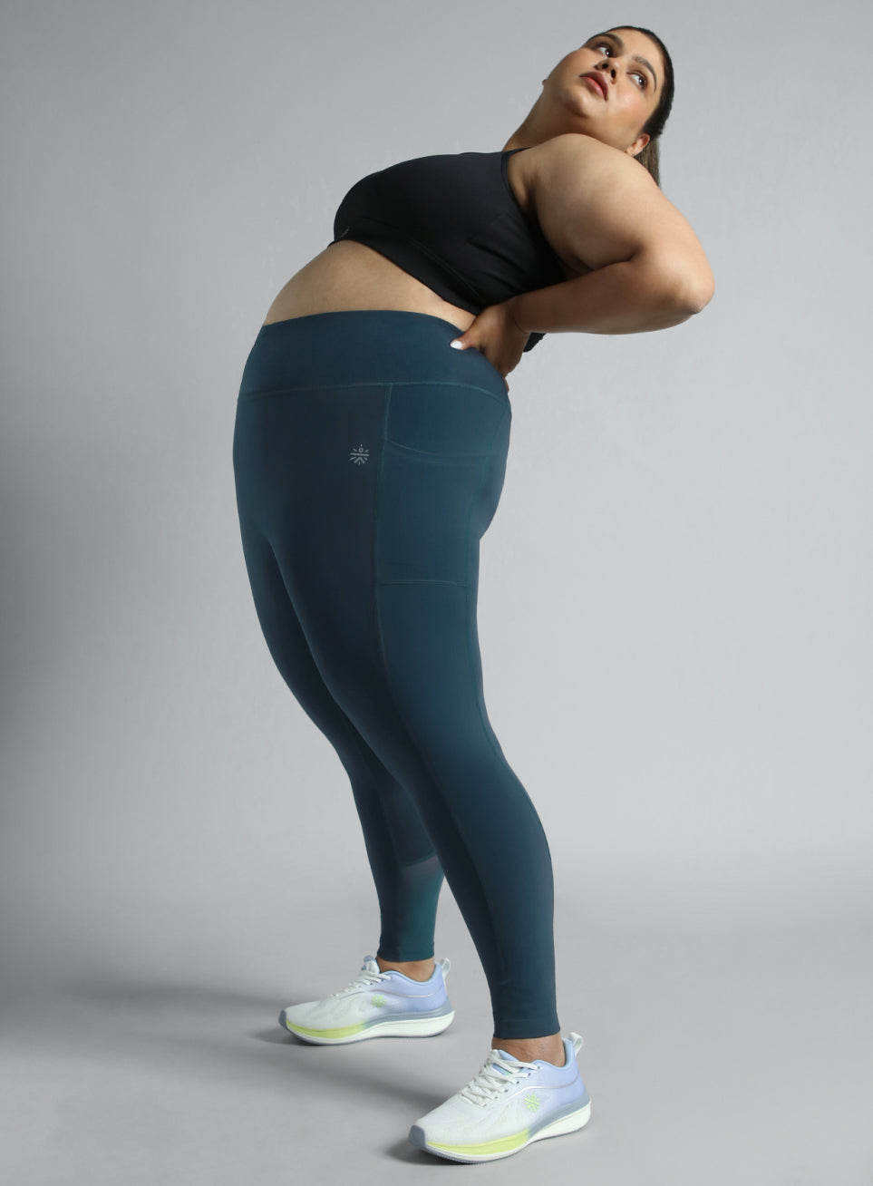 Women's Navy Running Essential Plus Size Tights