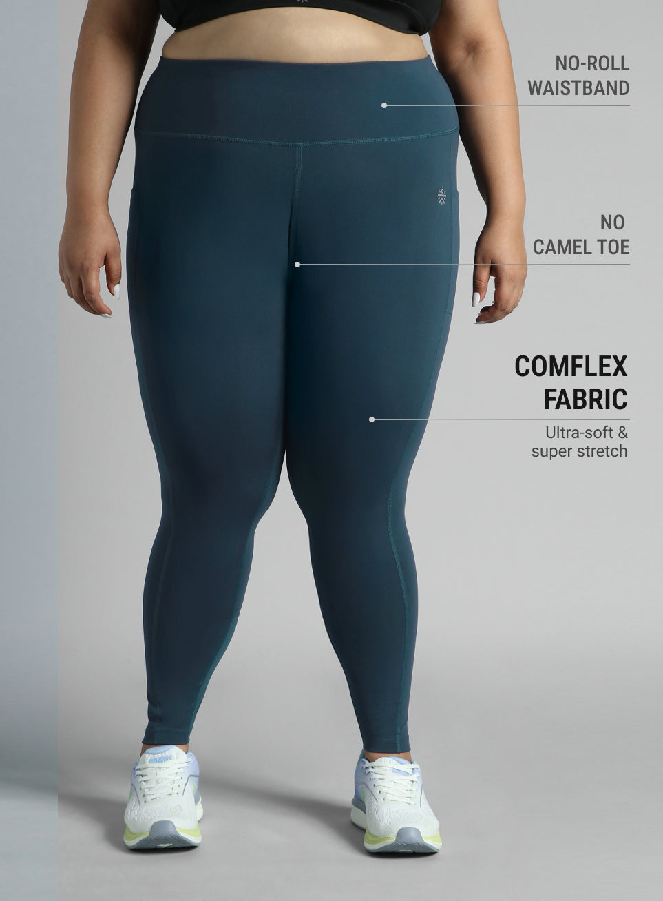 Women's Navy Running Essential Plus Size Tights