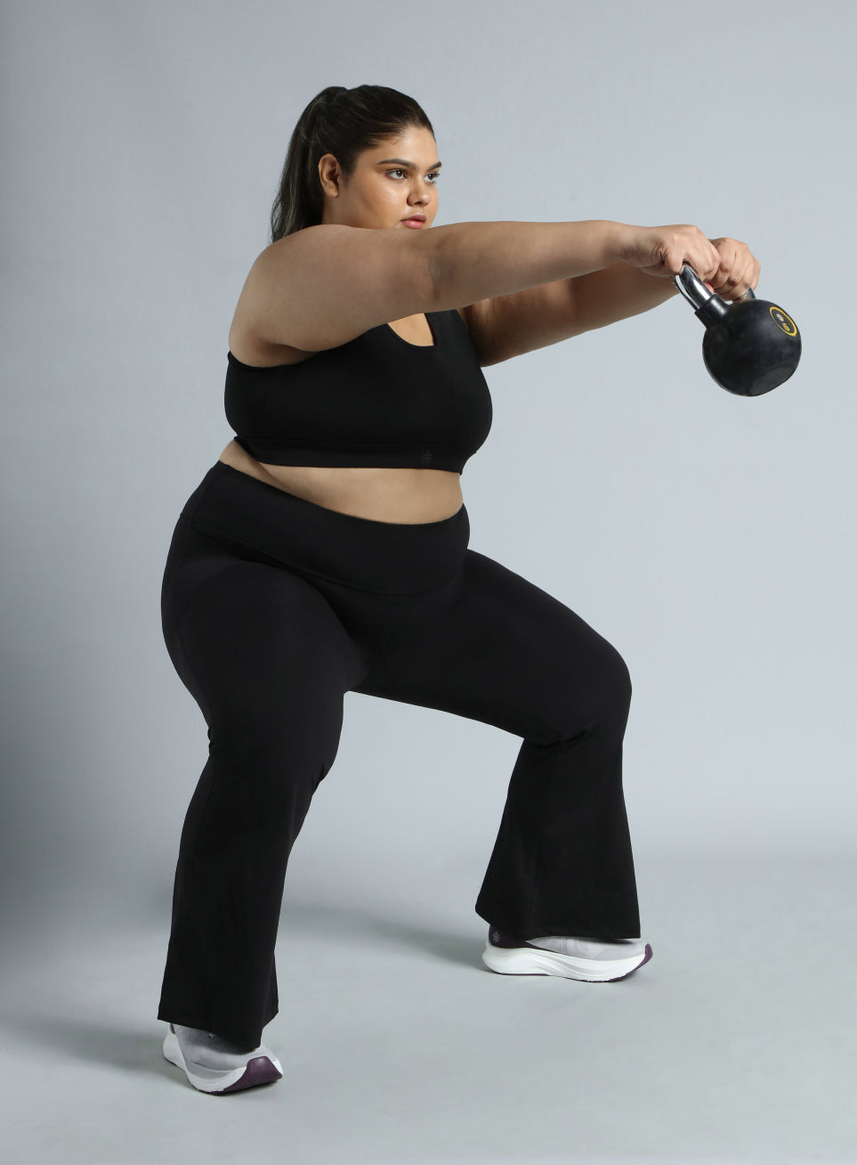 Women's Black All Format Training Plus Size Flared Pants