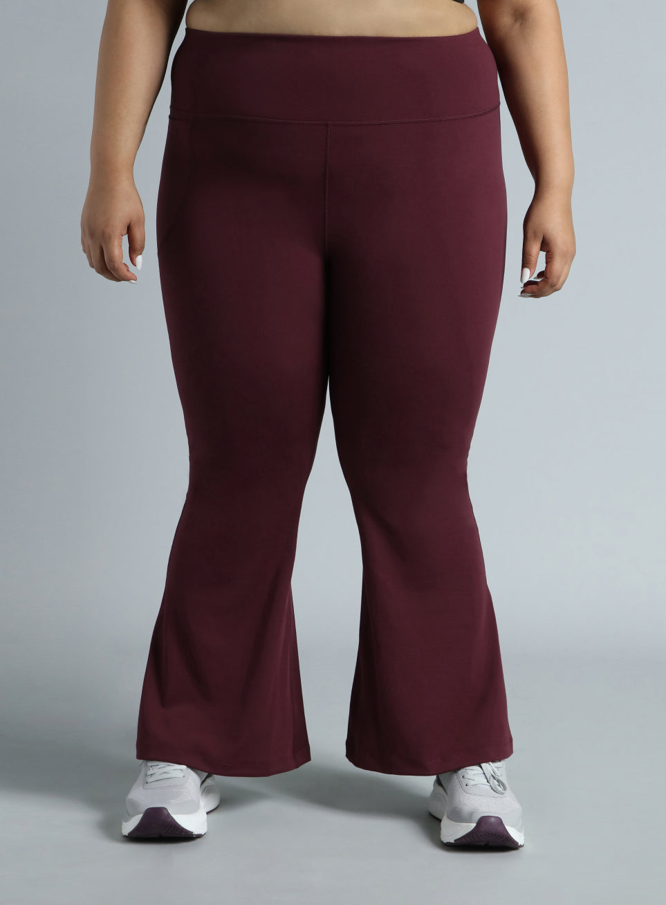 Women's Wine All format Training Plus Size Flared Pants