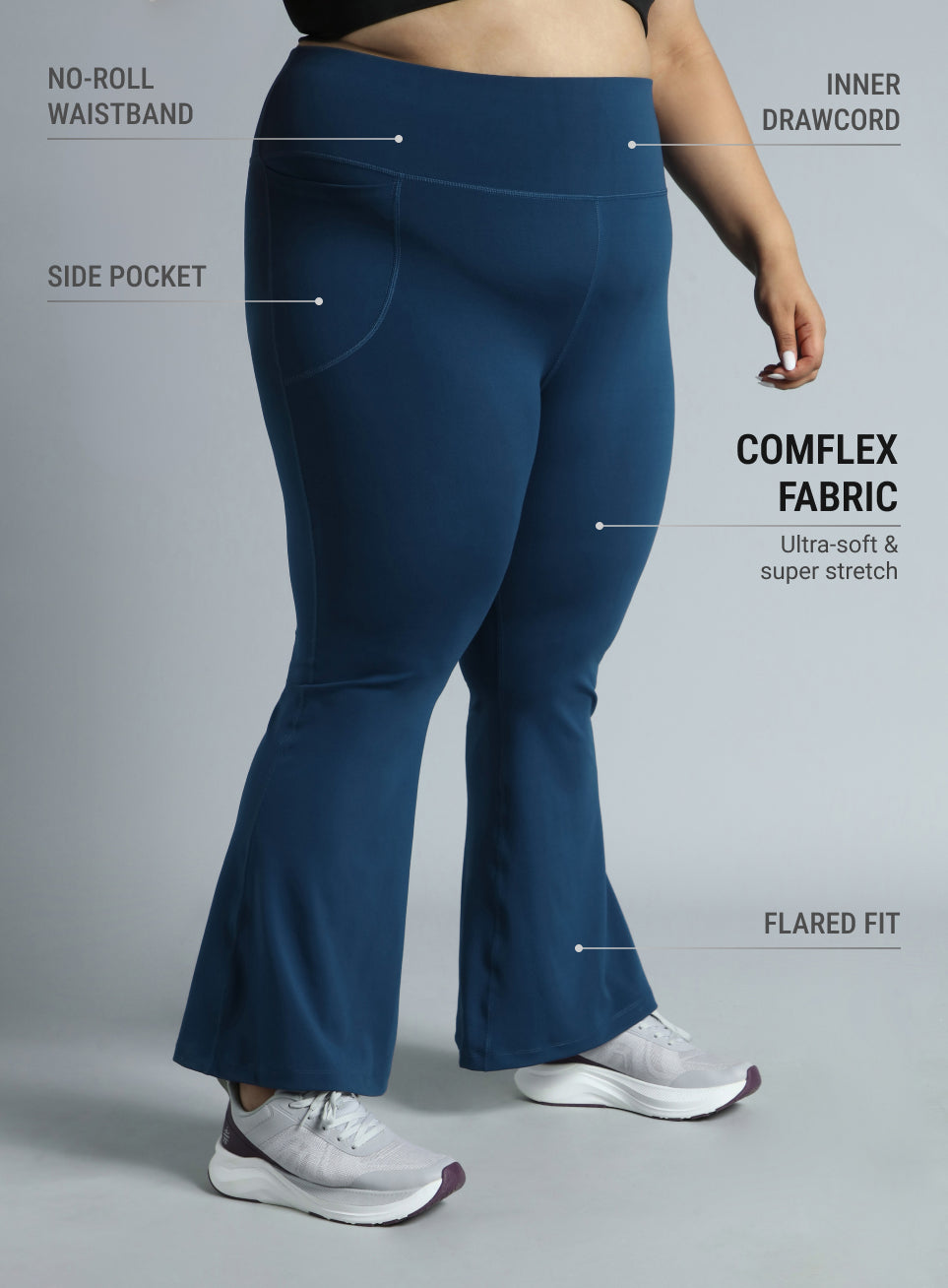 Women's Navy All Format Training Plus Size Flared Pants