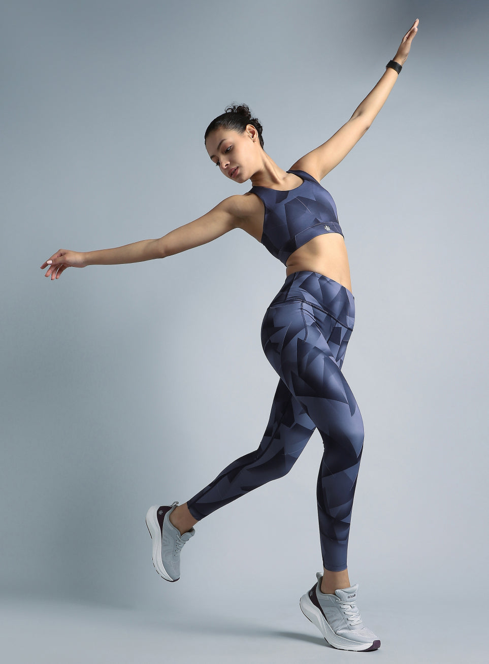 Women's Purple Feel the Beat Printed Tights