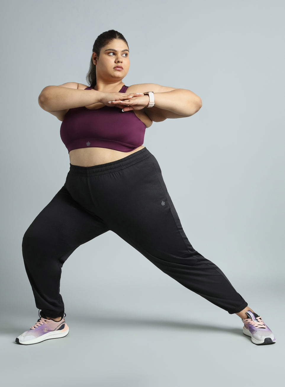 Women's Black Plus Size Everyday Essential Cotton Joggers