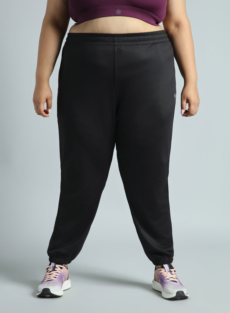 Women's Black Plus Size Everyday Essential Cotton Joggers