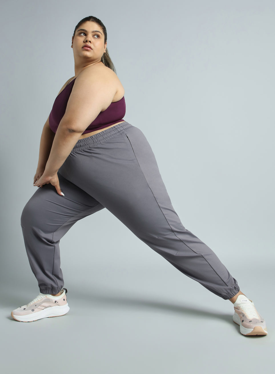 Women's Dark Grey Plus Size Everyday Essential Cotton Joggers