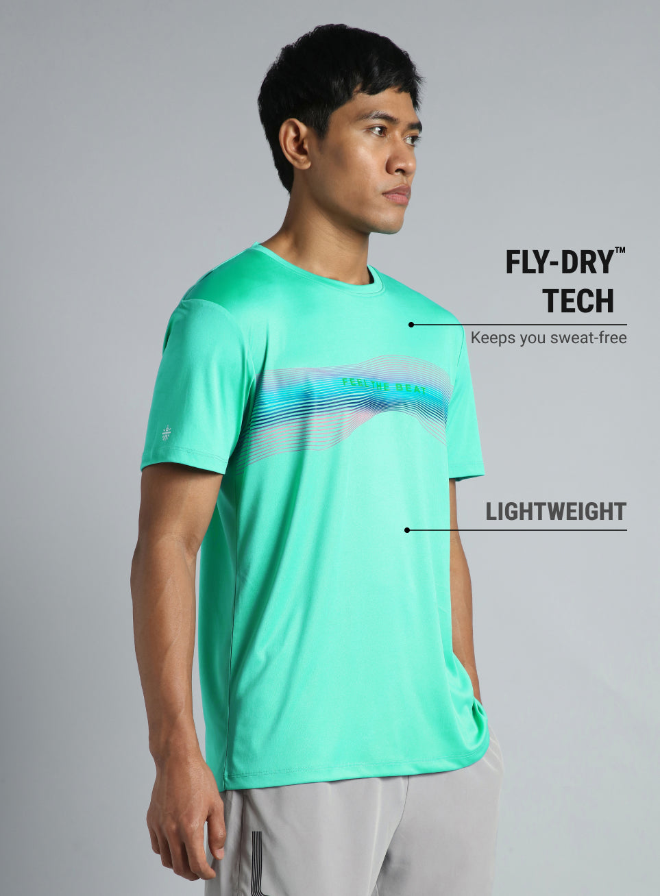 Men's Turqiose Feel the Beat Dance T-shirt