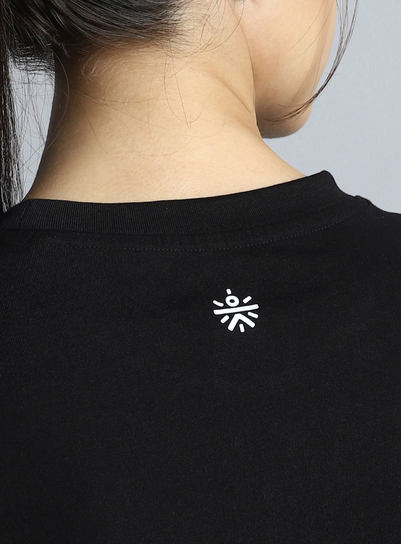 Women's Black Printed Oversized T-shirt