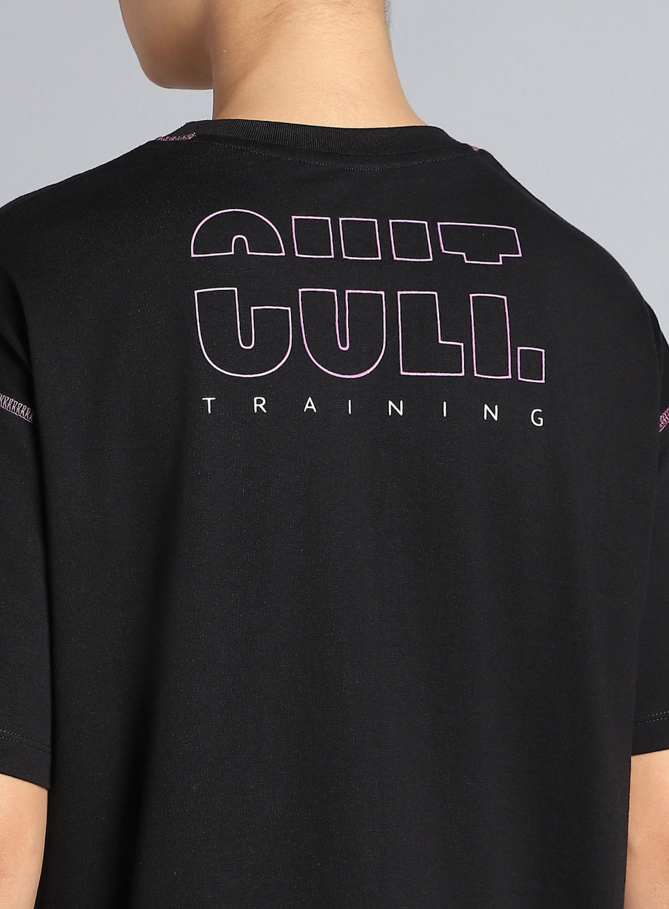 Women's Cult Black Training Graphic Boxy Crop Fit T-shirt