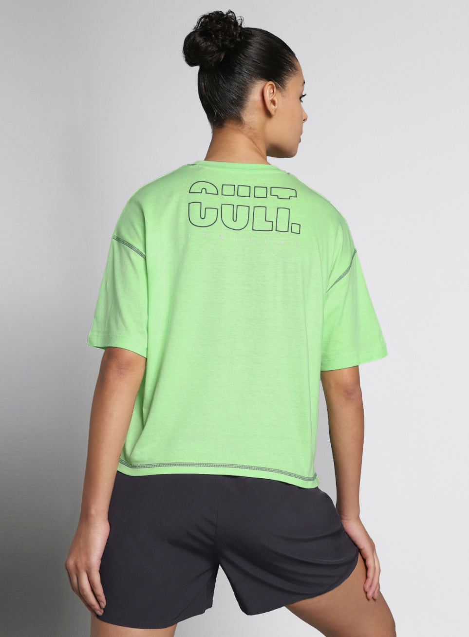 Women's Cult Lime Training graphic Boxy Crop fit T-shirt