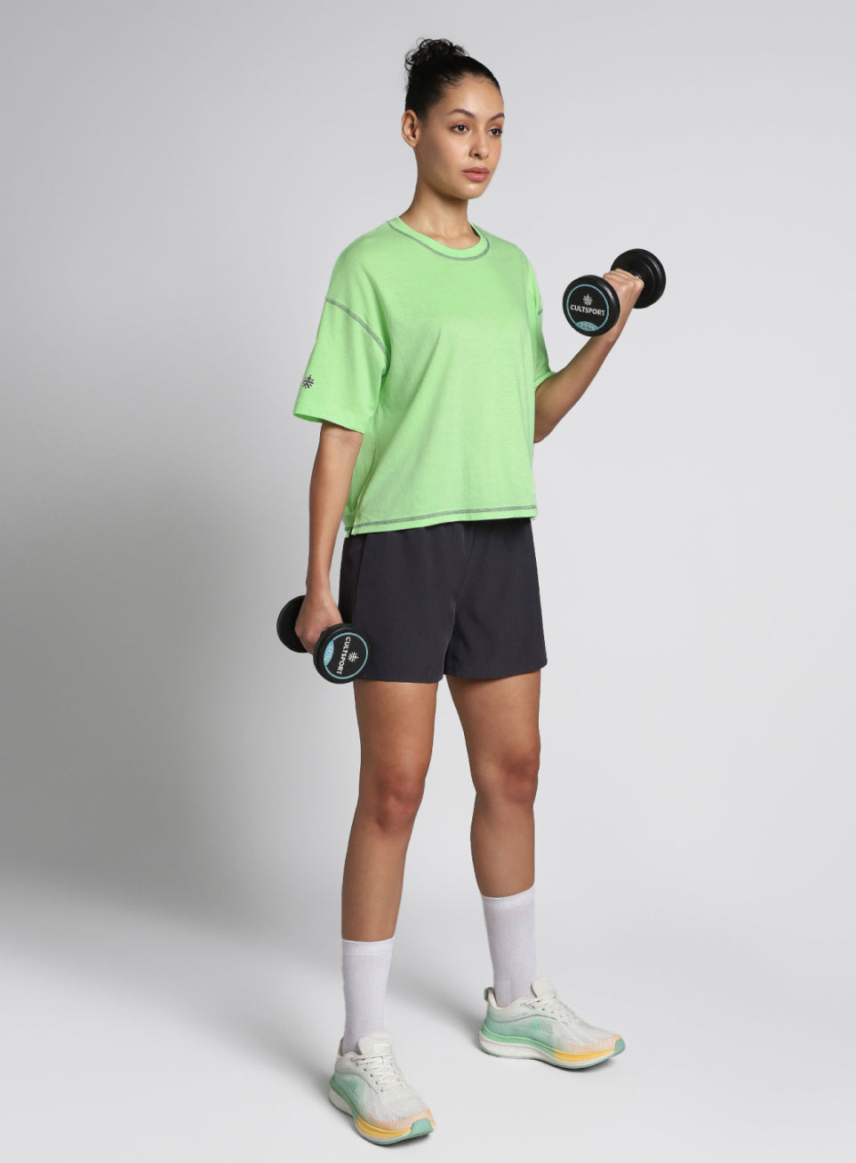 Women's Cult Lime Training graphic Boxy Crop fit T-shirt